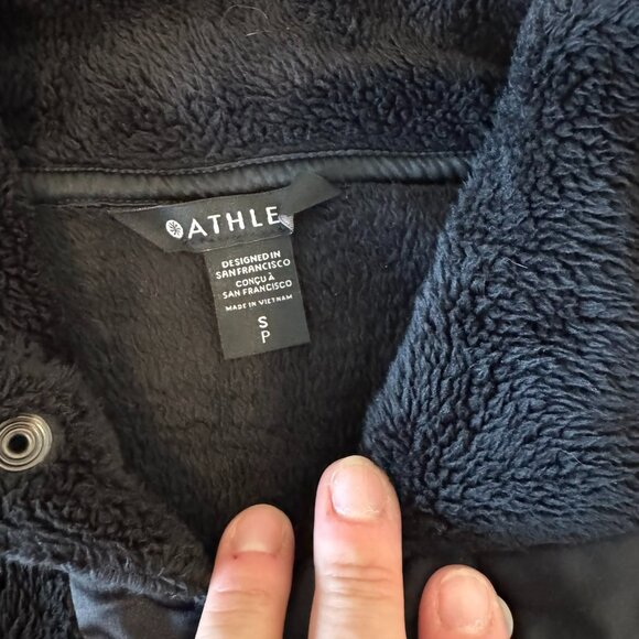 Athleta Cozy Karma Recover Snap Sweatshirt Black Sweater S - Picture 7 of 10